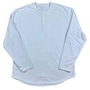 BYLT Basics Drop Cut Long Sleeve Henley Men’s XL White BYLT Blend Soft Stretchy
